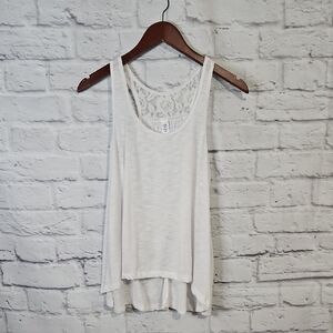 Piper & Blue White Lace Detail Tank Top